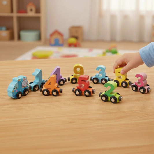 Magnetic Wooden Number Train Set