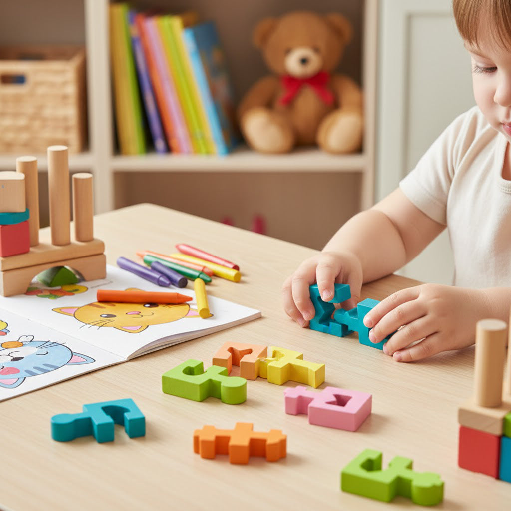 Geometric Wooden Shape Puzzle