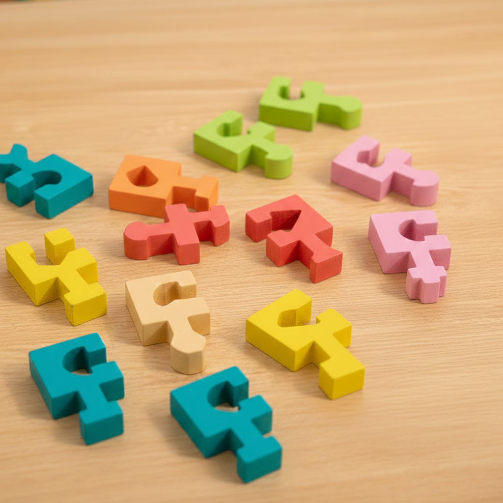 Geometric Wooden Shape Puzzle