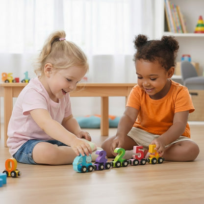Magnetic Wooden Number Train Set