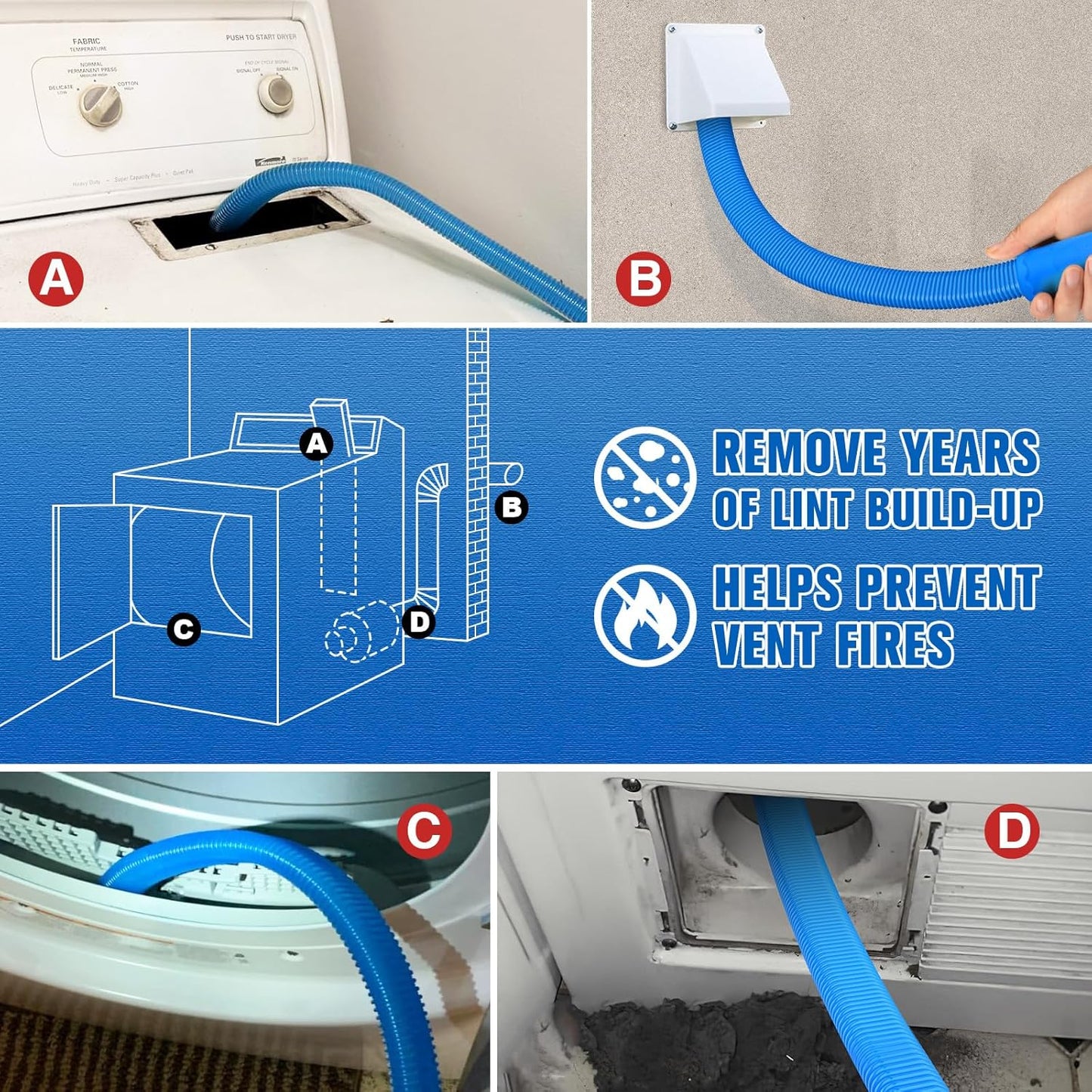 Dryer Vent Cleaner Kit Vacuum Hose