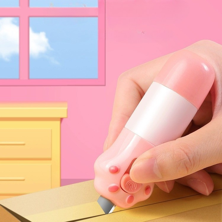 2-in-1 Shipping Label Eraser & Safety Box Cutter
